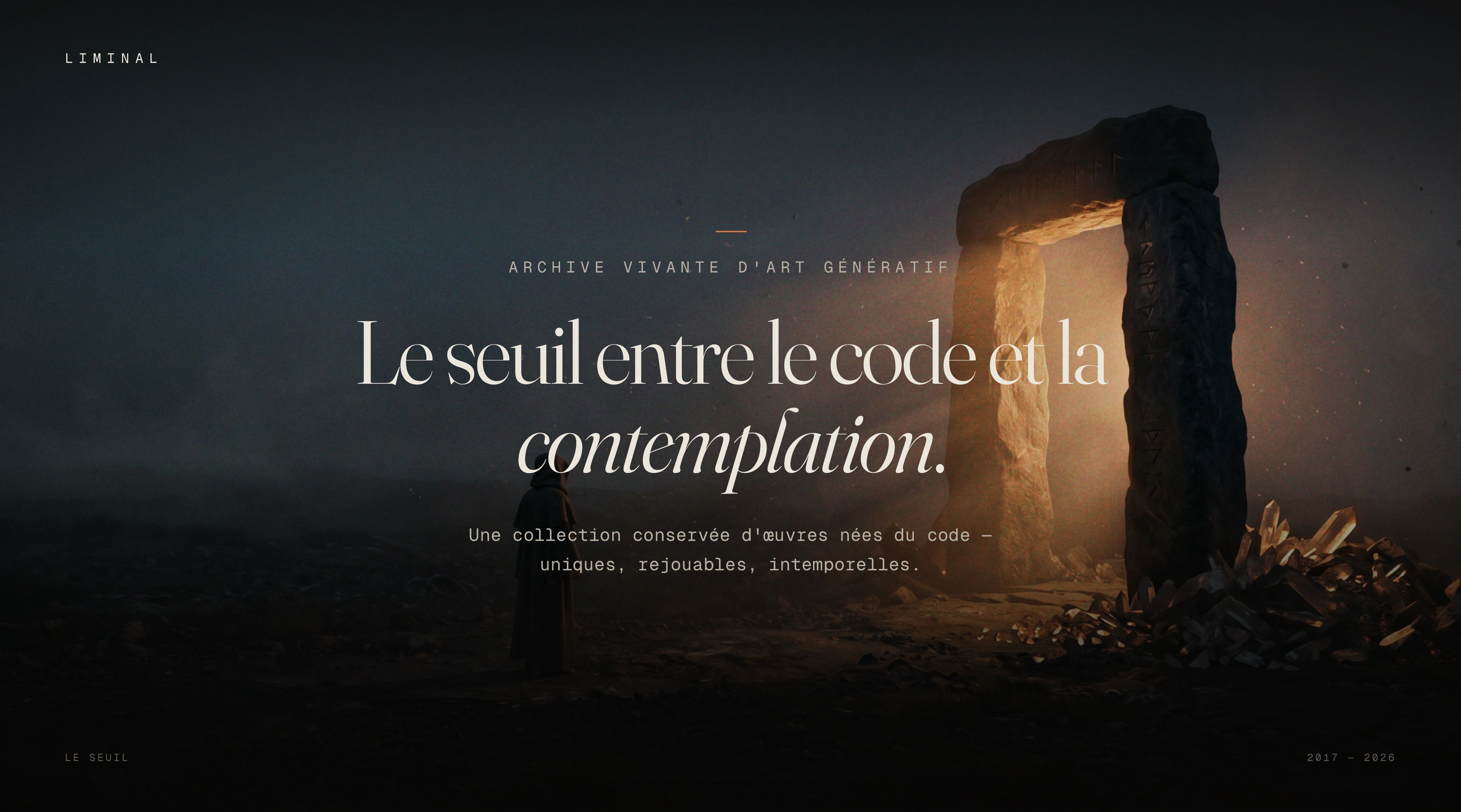 LIMINAL, musée numérique d'art génératif rendu en temps réel, visuel 1