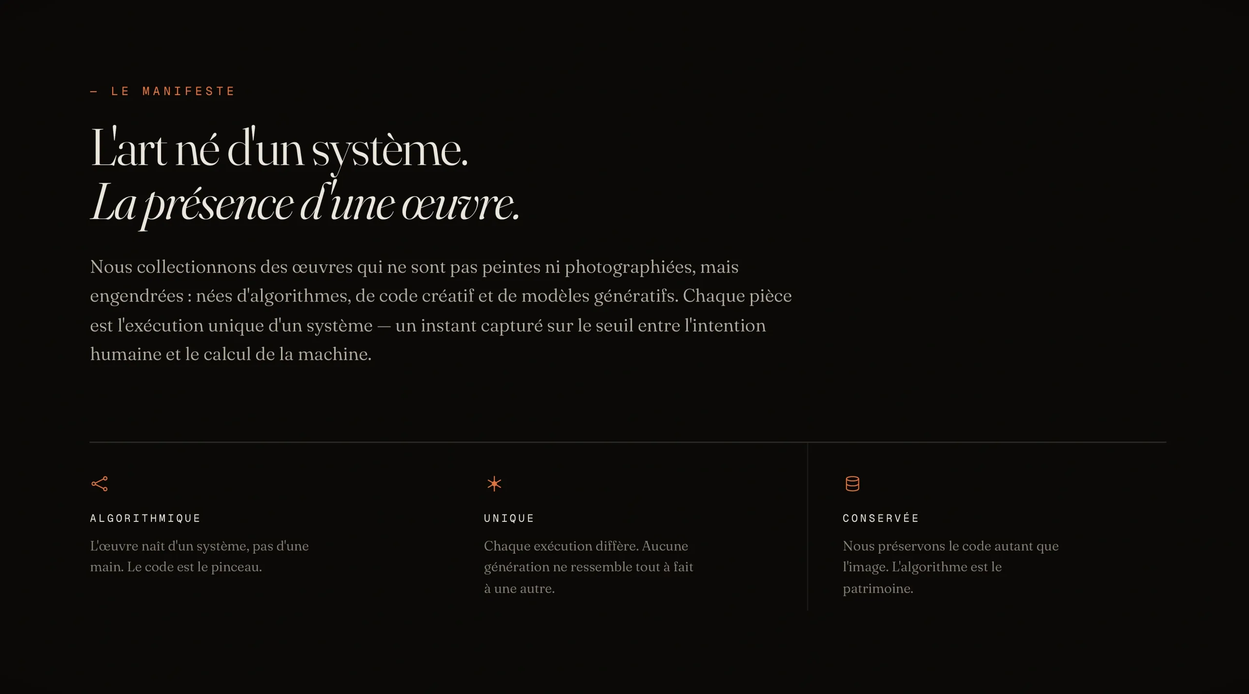 LIMINAL, musée numérique d'art génératif rendu en temps réel, visuel 2