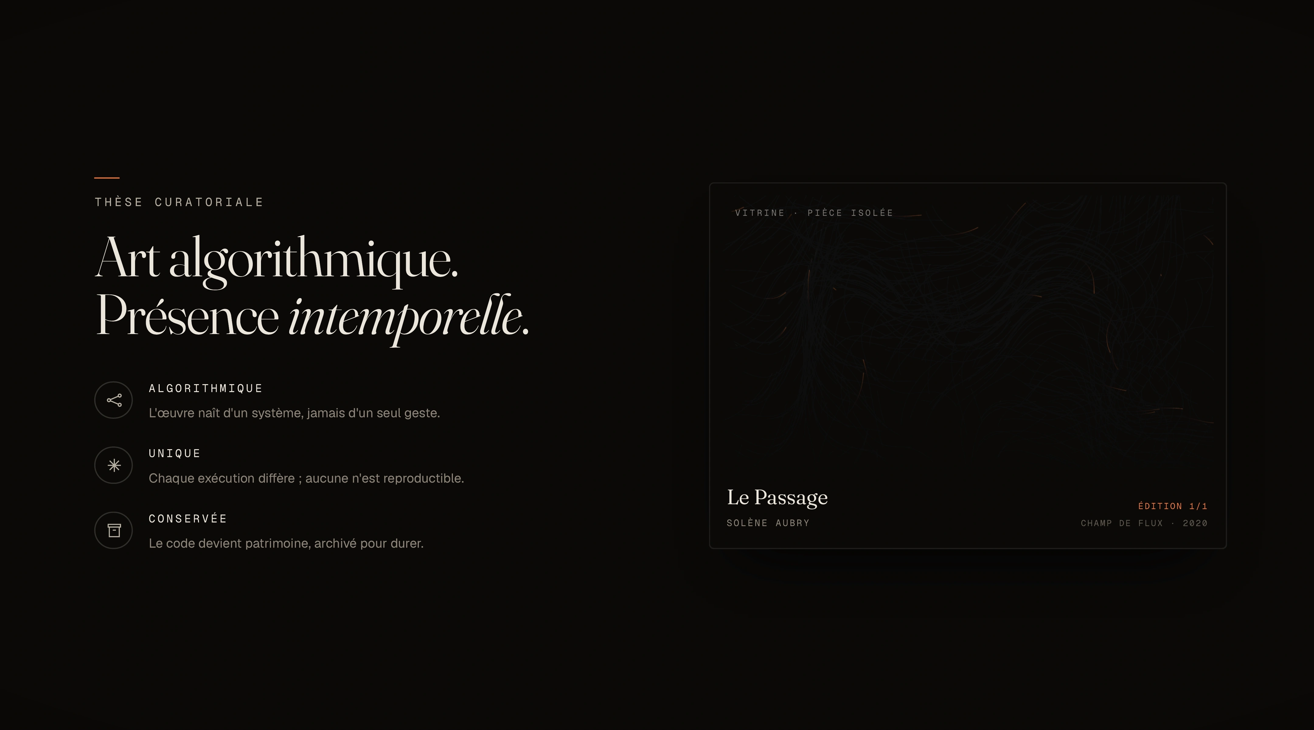LIMINAL, musée numérique d'art génératif rendu en temps réel, visuel 4