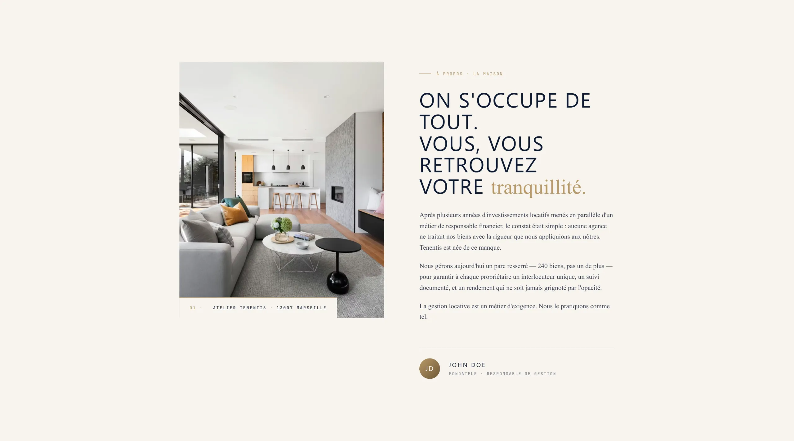 Tenentis Immo, site et identité visuelle pour une agence de gestion locative, visuel 2